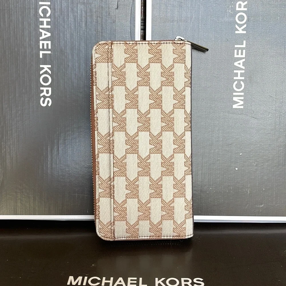 Michael Kors Men’s Women’s Cooper Tech Zip Around Continental Wallet Cream Multi